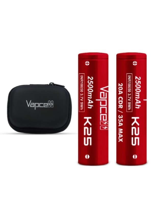 VAPCELL K25 18650 BATTERIES 2500MAH 20A 2-PACK